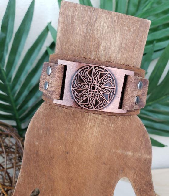 Leather Bracelet - Sunwheel