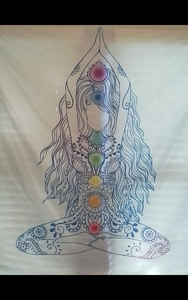 White Yoga Tapestry