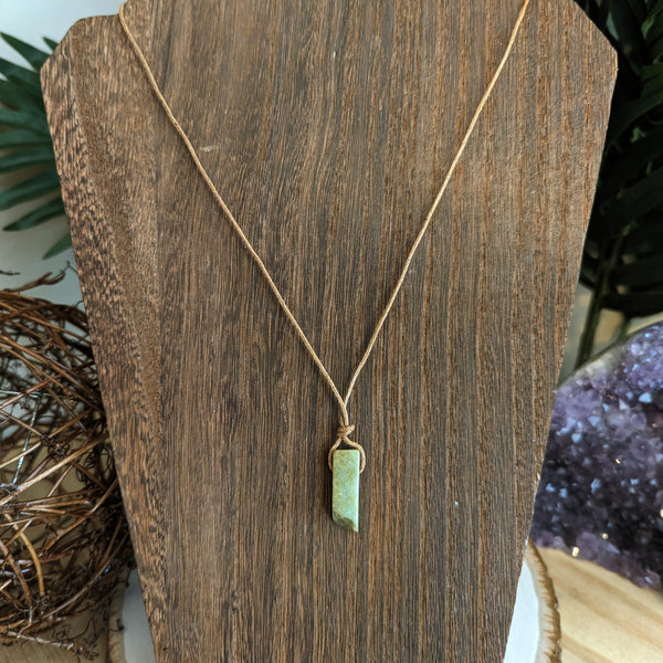 Crystal Bar Necklace - Amazonite