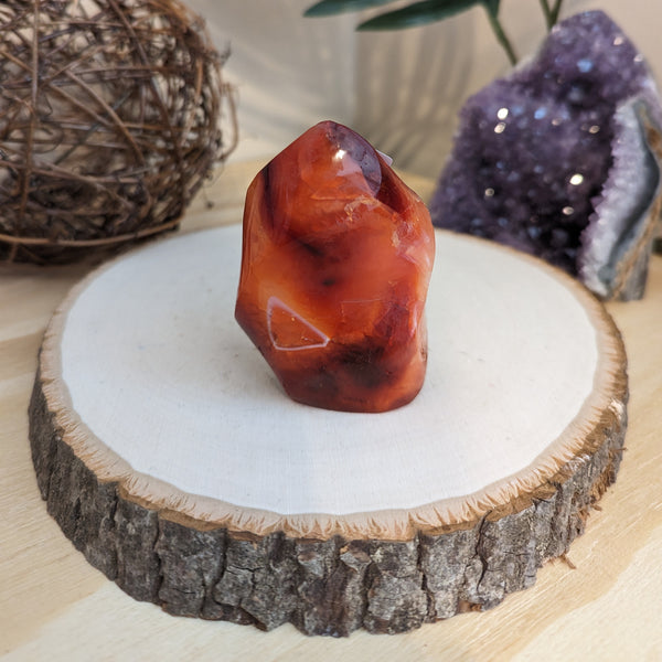 Vibrant Carnelian healing crystal bracelet with orange-red stones for boosting energy, motivation, and courage. Ideal for chakra balancing, overcoming anxiety, fostering self-love, and promoting overall health. A top choice for beginners seeking crystals for positive energy and manifestation.